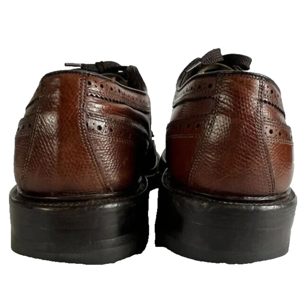 Allen Edmonds Shoes Mens 10A Brown Leather Longwingtip Brogue MacNeil Oxfords